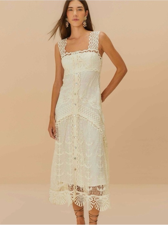 FARM Rio Dresses & Skirts - $348 FARM RIO Nautical Guipure Maxi Dress lace off white NWT size Small